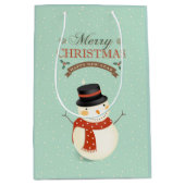 Sac Cadeau Moyen Retro Snowman - Joyeux Noël (Devant)