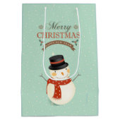 Sac Cadeau Moyen Retro Snowman - Joyeux Noël (Dos)