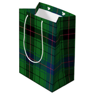 Sac Cadeau Moyen Retro Tartan Davidson Green Plaid