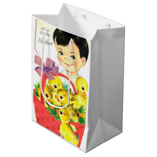 Sac Cadeau Moyen retro vintage Happy Easter Nephew