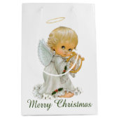 Sac Cadeau Moyen Retro vintage Noël Fête Ange (Devant)