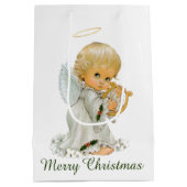 Sac Cadeau Moyen Retro vintage Noël Fête Ange (Dos)