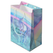 Sac Cadeau Moyen Rêve pourpre de licorne d'Aqua (Devant Angle)