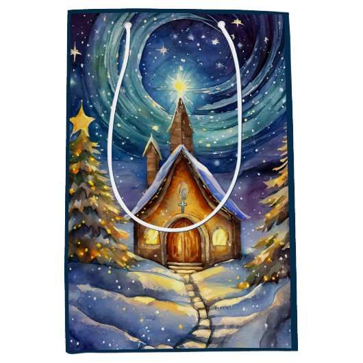 Sac Cadeau Moyen Réveillon de Noël (Devant)