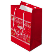 Sac Cadeau Moyen Rêver de Noël blanc magnifique rouge look (Devant Angle)