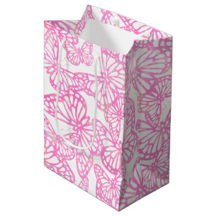 Sac Cadeau Moyen Rêves papillons (rose)