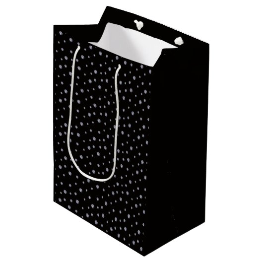 Sac Cadeau Moyen Rhinestones en noir (Devant Angle)