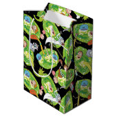 Sac Cadeau Moyen RICK ET MORTY™ | Motif de portails en panne (Dos Angle)