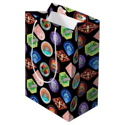Sac Cadeau Moyen RICK ET MORTY™ | Motif des patchs d'espace externe (Dos Angle)