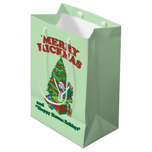 Sac Cadeau Moyen Rick et Morty | Rick Merry Rickmas (Devant Angle)