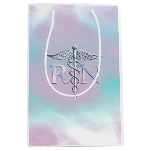 Sac Cadeau Moyen RN Caduceus Médicale Mère Pearl Décor