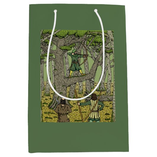 Sac Cadeau Moyen Robin des bois dans la forêt de Sherwood (Devant)