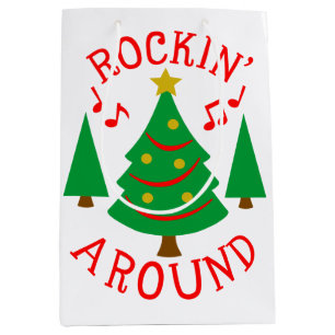 Sac Cadeau Moyen Rockin' autour de l'arbre de Noël