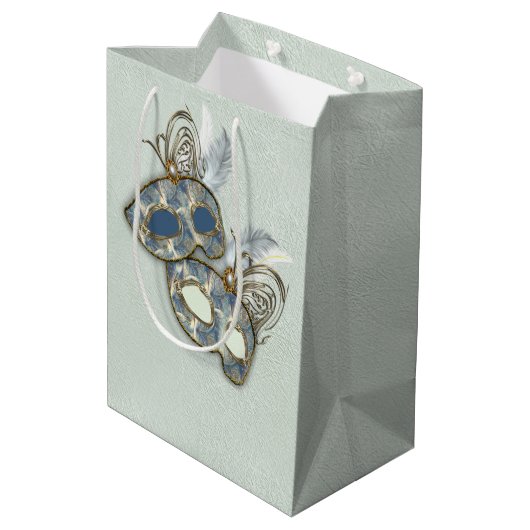 Sac Cadeau Moyen Rococo Rich Motif design avec Masques (Dos Angle)