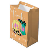 Sac Cadeau Moyen Rodéo des bottes oranges modernes (Devant Angle)