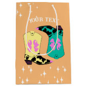 Sac Cadeau Moyen Rodéo des bottes oranges modernes (Devant)