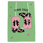 Sac Cadeau Moyen Rodéo Rodéo Botte Rose Vert (Dos)