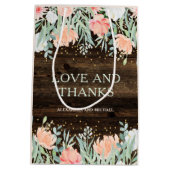 Sac Cadeau Moyen Romance florale rustique | Mariage aquarelle (Dos)