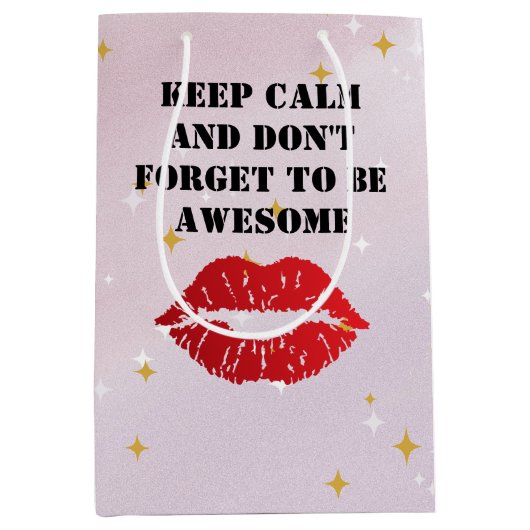 Sac Cadeau Moyen Romantic chic luxe red lips (Devant)