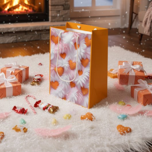 Sac Cadeau Moyen Romantic Heart Pattern Gift Bag