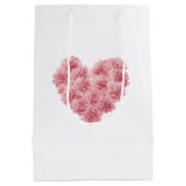 Sac Cadeau Moyen Romantic Pink Heart Flower Valentine's Day (Dos)