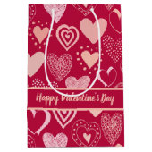Sac Cadeau Moyen Romantic Red Valentine Hearts with Custom Message (Devant)