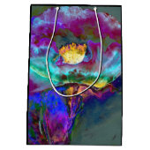 Sac Cadeau Moyen Romantique élégant violet turquoise peinture de fl (Dos)