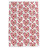 Sac Cadeau Moyen Romantique Je t'aime Red Roses Coeurs (Dos)