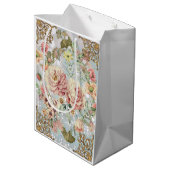 Sac Cadeau Moyen Romantique Pastel Florals Blues (Dos Angle)