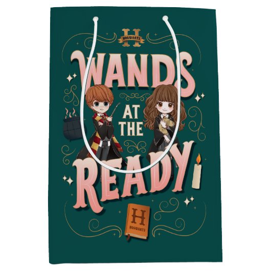 Sac Cadeau Moyen Ron & Hermione Wands au Ready (Devant)