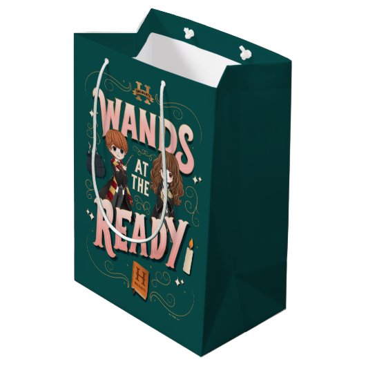 Sac Cadeau Moyen Ron & Hermione Wands au Ready (Dos Angle)
