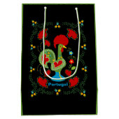 Sac Cadeau Moyen Rooster portugais de la chance en vert (Dos)