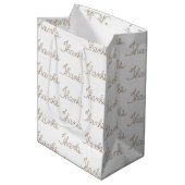 Sac Cadeau Moyen Rope Merci texte sur blanc (Devant Angle)