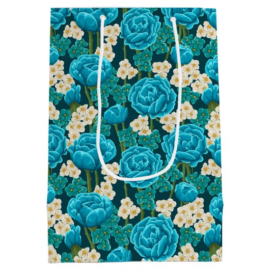 Sac cadeau moyen Rose bleu (Dos)