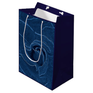Sac Cadeau Moyen rose bleu velouté