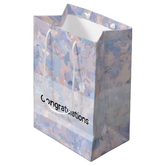 Sac Cadeau Moyen Rose clair et bleu (Devant Angle)