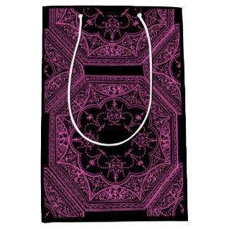 Sac Cadeau Moyen Rose et noir