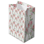 Sac Cadeau Moyen Rose Fleur Rose Shabby Chic (Devant Angle)
