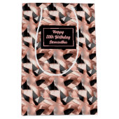 Sac Cadeau Moyen Rose Gold Glitter Gift Bag Lux Birthday Keepsake (Devant)