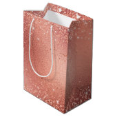 Sac Cadeau Moyen Rose Gold Glitzy Parties scintillant Étincelle (Dos Angle)