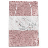 Sac Cadeau Moyen Rose Gold Modern Glam Marbre & Parties scintillant (Devant)