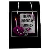 Sac Cadeau Moyen Rose gothique, bougie, parchemin et emplacement (Devant)