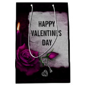 Sac Cadeau Moyen Rose gothique, bougie, parchemin et emplacement (Devant)