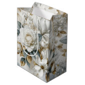 Sac Cadeau Moyen Rose Mariage blanc (Dos Angle)