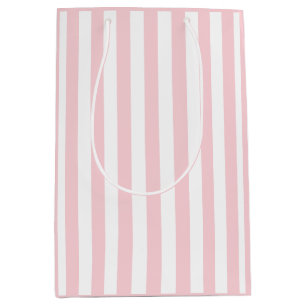 Sac Cadeau Moyen Rose millénariste et rayure blanche