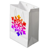 Sac Cadeau Moyen Rose, orange, violet, flocon bleu (Dos Angle)