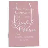 Sac Cadeau Moyen Rose Poussiéreuse Rose Mariage Personnalisé (Devant)