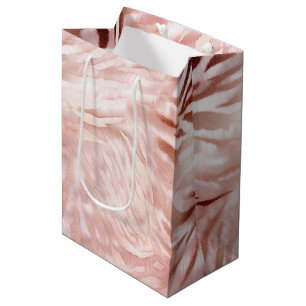 Sac Cadeau Moyen Rose rose blanc Zebra Animal