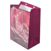 Sac Cadeau Moyen Rose rose en fleur Cadre Argent Bonne retraite (Dos Angle)