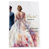 Sac Cadeau Moyen Rose rustique Boho Fête des mariées florale (Devant)